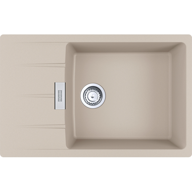 Centro - Inbouwspoeltafel / 780 x 500 mm / 1 bak / Koffieroom / Omkeerbaar