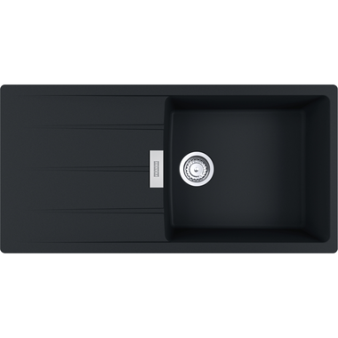 Centro - Inbouwspoeltafel / 1000 x 500 mm / 1 bak / Zwart Mat / Omkeerbaar
