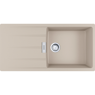Centro - Inbouwspoeltafel / 1000 x 500 mm / 1 bak / Koffieroom / Omkeerbaar