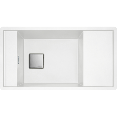 Fresno - Inbouwspoeltafel / 877 x 495 mm / 1 bak / Metaalwit / Omkeerbaar