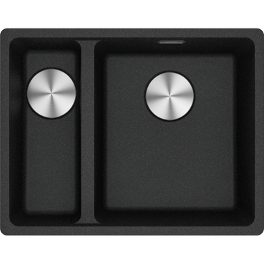 Maris - Onderbouwspoeltafel / 553 x 433 mm / 2 bakken / Grote bak rechts / Onyx