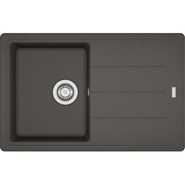 Basis - Inbouwspoeltafel / 780 x 500 mm / 1 bak / Leigrijs / Omkeerbaar