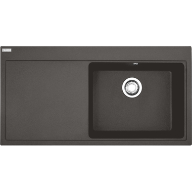 Mythos - Inbouwspoeltafel / 1000 x 515 mm / 1 bak / Leigrijs / Druipblad links