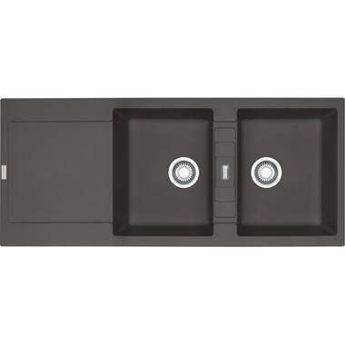 Maris - Inbouwspoeltafel / 1160 x 500 mm / 2 bakken / Leigrijs / Omkeerbaar