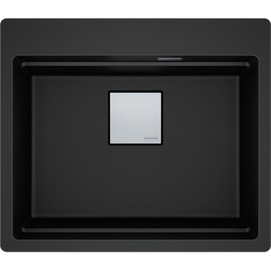 KUBUS 2.0 PRO - Inbouwspoelbak / 1 bak / 534 x 400 x 220 mm / Manuele lediging / Zwart mat + Set 3 accessoires