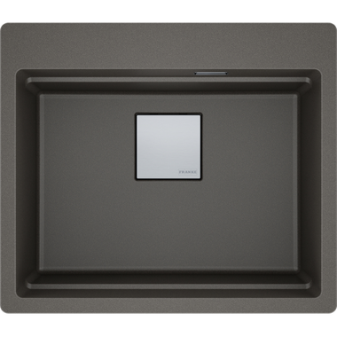 KUBUS 2.0 PRO - Inbouwspoelbak / 1 bak / 534 x 400 x 220 mm / Manuele lediging / Leigrijs + Set 3 accessoires