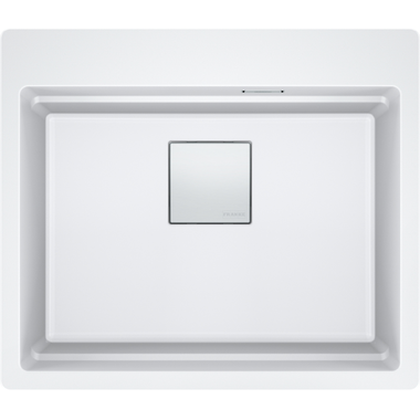 KUBUS 2.0 PRO - Inbouwspoelbak / 1 bak / 534 x 400 x 220 mm / Manuele lediging / Metaal wit + Set 3 accessoires