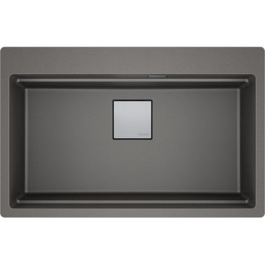 KUBUS 2.0 PRO - Inbouwspoelbak / 1 bak / 734 x 400 x 220 mm / Manuele lediging / Steengrijs + Set 3 accessoires