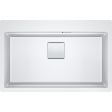 KUBUS 2.0 PRO - Inbouwspoelbak / 1 bak / 734 x 400 x 220 mm / Manuele lediging / Metaal wit + Set 3 accessoires