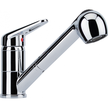 Novara - Eéngreepsmengkraan met sproeier / Top lever / Chroom