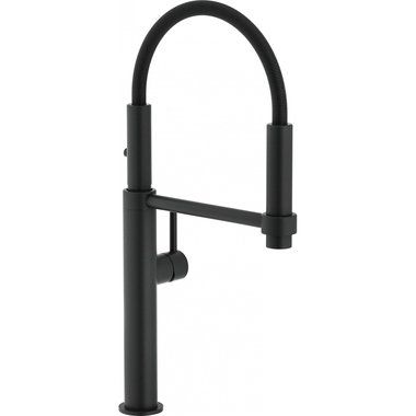 Pescara - Semi-professionele kraan met beweegbare uitloop / Side lever / Zwart mat