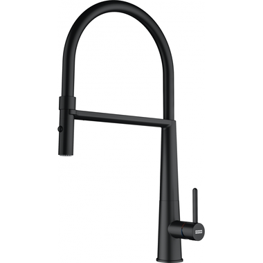 Icon - Eéngreepsmengkraan met beweegbarebare uitloop / Side lever / zwart mat