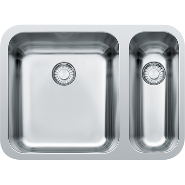 Largo - Onderbouwspoelunit / 575 x 420  mm/ 1+1/2 bak / Glad / Grote bak links