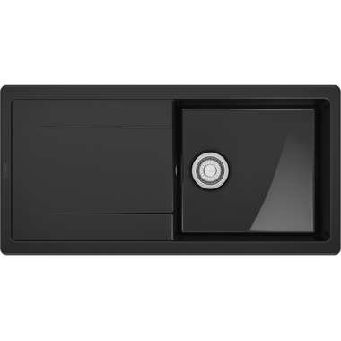 MARIS - Inbouwspoeltafel / 1000 x 500 mm / Automatische lediging / Onyx