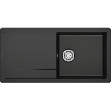 MARIS - Inbouwspoeltafel / 1000 x 500 mm / Automatische lediging / Antraciet