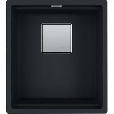 KUBUS 2.0 PRO - Onderbouwspoelbak / 1 bak / 370 x 420 x 200 mm / Manuele lediging / Zwart mat + Set 3 accessoires