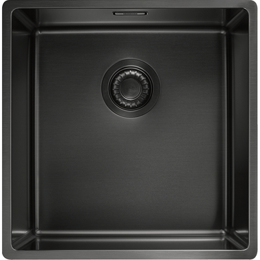 Mythos Masterpiece - Vlakbouw-/onderbouwspoelbak / 430 x 440 mm / Manuele lediging / Antracietkleurig