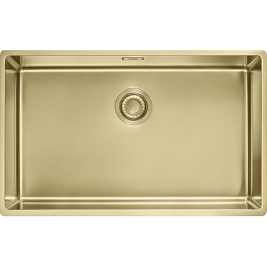 Mythos Masterpiece - Vlakbouw-/onderbouwspoelbak / 720 x 450 mm / Manuele ledeging / Goudkleurig