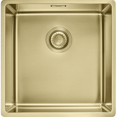 Mythos Masterpiece - Vlakbouw-/onderbouwspoelbak / 430 x 440 mm / Manuele ledeging / Goudkleurig