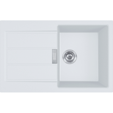 Sirius 2.0 - Inbouwspoeltafel / 780 x 510 mm / 1 bak / Wit / Omkeerbaar