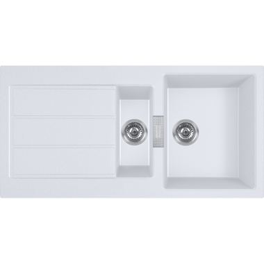 Sirius 2.0 - Inbouwspoeltafel / 1000 x 510 mm / 1 bak / Wit / Omkeerbaar