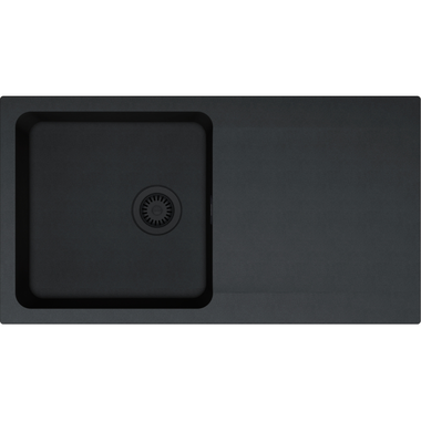 ORION - Inbouwspoeltafel / 1 bak / 940 x 510 mm / Manuele lediging / Carbon zwart / Ventielset zwart mat