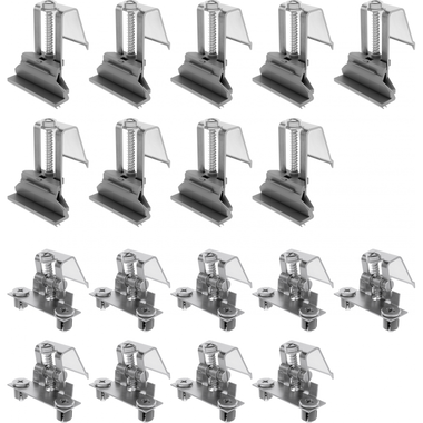 Inbouwclips voor spoelbak / dun werkblad / 18 stuks