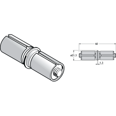 Pba 500-rvs sat. rechte verbinding voor buizen 22m m