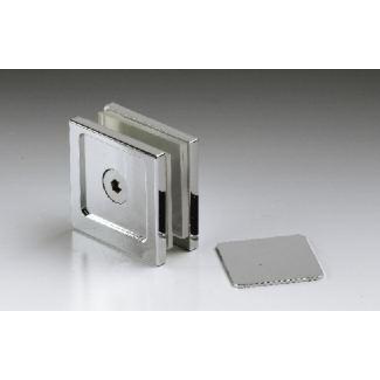 Klem wand/glas gelijk met de wand, voor 6/12 mm glas, B40 H40