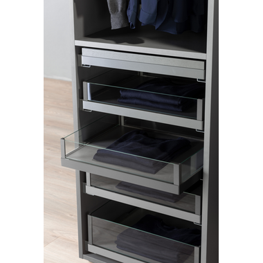 Tf-line lade met glas antraciet