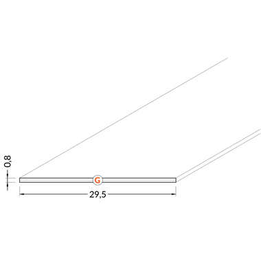Slide diffusie afdekkap G voor led profiel