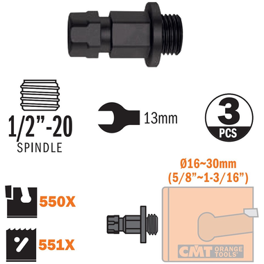Adapter voor alle type gatzagen ø16-30mm