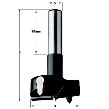 Cylinderkopboor cyl. schacht d=15 l=57 s=ø8 q=hw