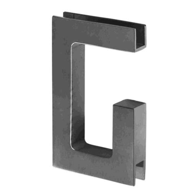 Schuifdeurgreep rechthoekig voor glas 10mm rvs