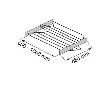 Schoenrek 60/100cm d.48cm uittrekbaar