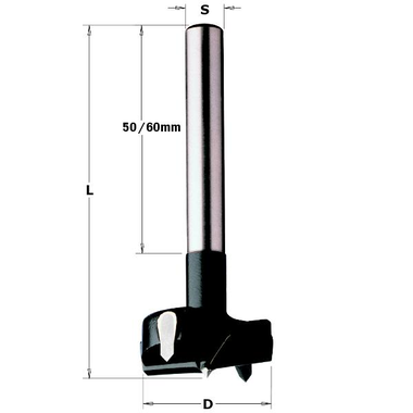 Potscharnierfrees met voorsnijders l=90 s=10x50 z= z2+v2 d=50