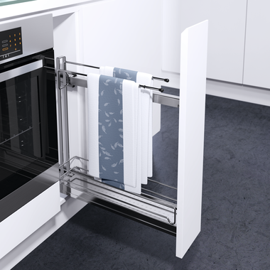 Vs sub slim uittrekmand + handdoekdrager chroombxh bxhxd 150x530x495mm