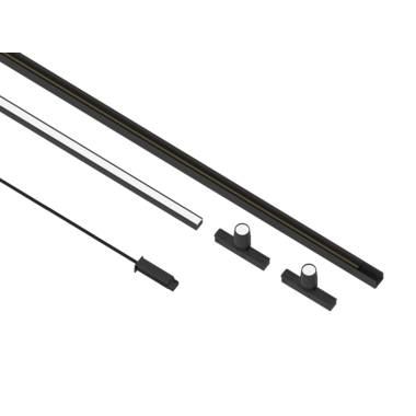 Geëlektrificeerde rail Lite Track zwart (2 st)