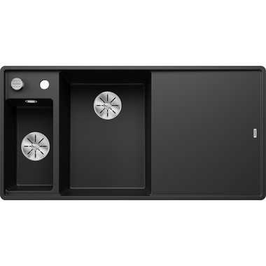 Blanco Axia III 6 S-F links zwart automatische bediening