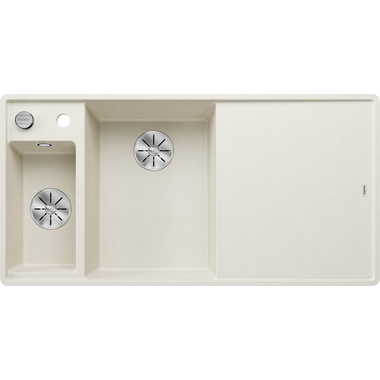 Blanco Axia III 6 S-F links zacht wit automatische bediening