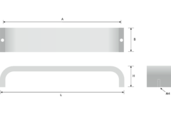 Greep flat RVS 320mm