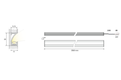 ODO 3.0 2500mm 19.84W 3000K lood-kleur