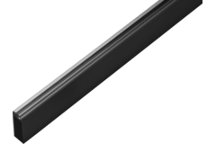 Kastbaar rechth. linear alu zwart 10x30x2500mm met plastic profiel