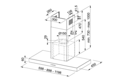 Format - Wanddampkap / 900 mm / RVS