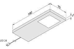 Hera set 4 x Slim-pad F led 5W 24V 3000K zwart+ transfo led 30
