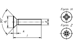 Metaalvijs M4 DIN 965 35mm verzinktonken kop
