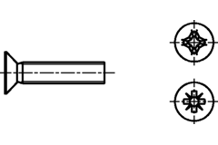 Metaalvijs M4 DIN 965 35mm verzinktonken kop