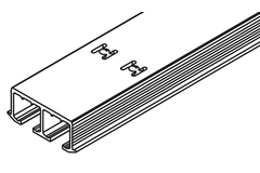 Dubbele looprail Hawa Clipo 26/36, alu geanodiseerd, te vijzen, 6000mm