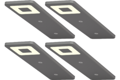 Set 4 led roeled 3W 4000K 12V RVS look-centrale schakelaar - konvertor