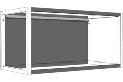 One rugwandset met verlichting 300mm zwart